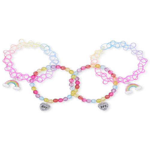 

Girls Glitter Rainbow Bff Beaded Bracelet 4-Pack - Multi - The Children's Place