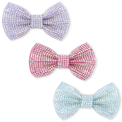 

Girls Rhinestud Bow Hair Clip 3-Pack - Multi - The Children's Place