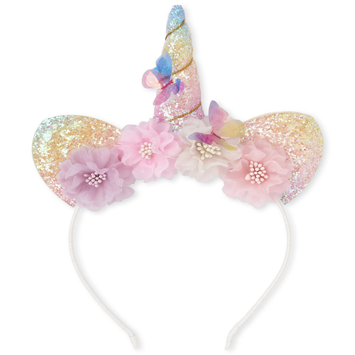 

Girls Glitter Rainbow Unicorn Headband - Multi - The Children's Place