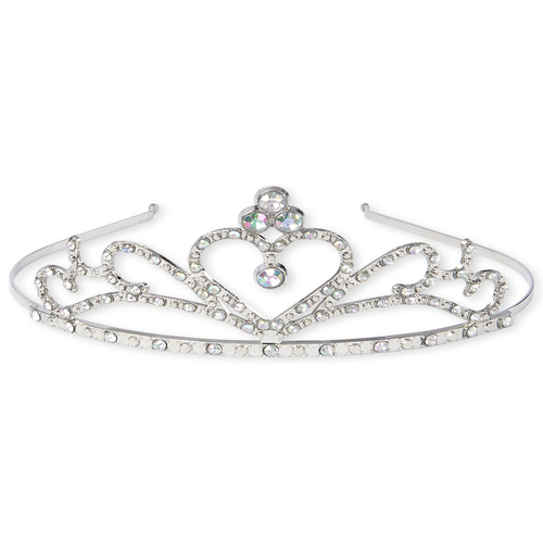 

Girls Rhinestud Tiara Metal Headband - Metallic - The Children's Place