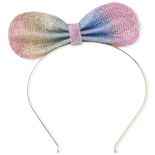 

Girls Rhinestud Rainbow Bow Metal Headband - Multi - The Children's Place