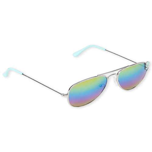 

Girls Glitter Narwhal Aviator Sunglasses - Metallic - The Children's Place