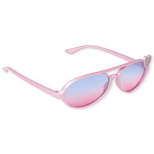

Baby Girls Toddler Glitter Aviator Sunglasses - Pink - The Children's Place