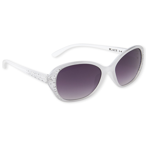 

Baby Girls Toddler Rhinestud Sunglasses - White - The Children's Place