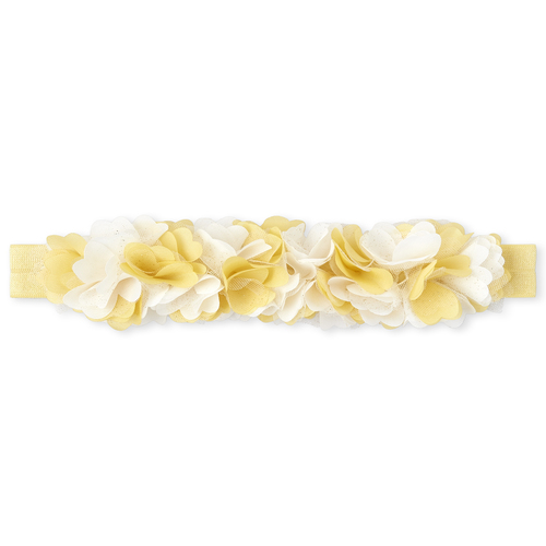 

Newborn Baby Glitter Flower Headwrap - Yellow - The Children's Place