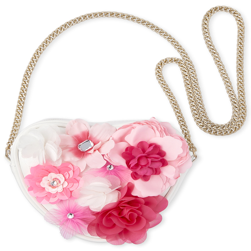 

Girls Flower Heart Bag - White - The Children's Place