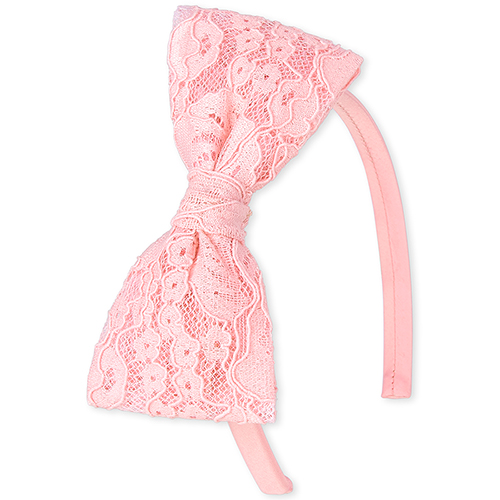 

Baby Girls Toddler Lace Bow Headband - Pink - The Children's Place