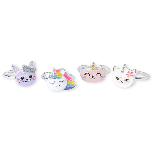 

Girls Glitter Unicorn Adjustable Ring 4-Pack - Multi - The Children's Place