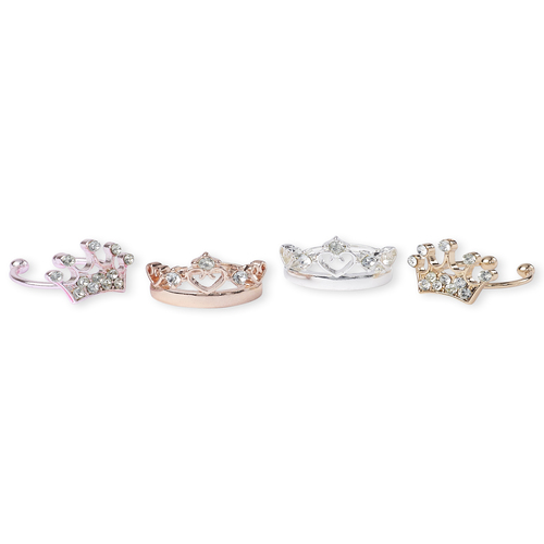 

Girls Rhinestud Crown Adjustable Ring 4-Pack - Multi - The Children's Place