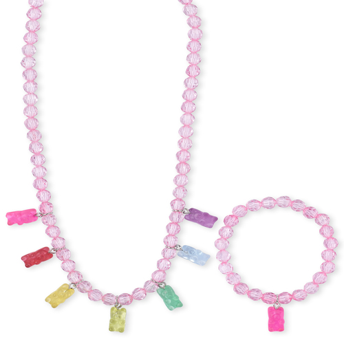 

Girls Candy Bear Beaded Necklace And Bracelet 2-Piece Set - Multi - The Children's Place