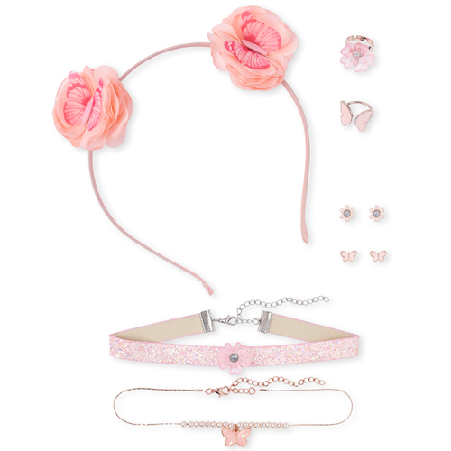 

Girls Glitter Butterfly 7-Piece Hair And Jewelry Set - Multi - The Children's Place
