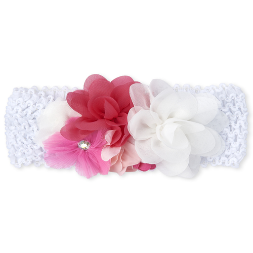 

Newborn Baby Jeweled Flower Headwrap - White - The Children's Place