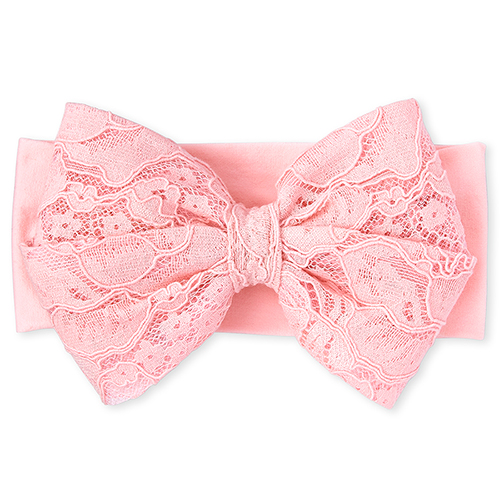 

Newborn Baby Lace Bow Headwrap - Pink - The Children's Place