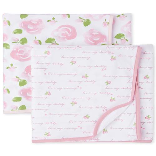 

Newborn Baby Rose Swaddle Blanket 2-Pack - Pink - The Children's Place