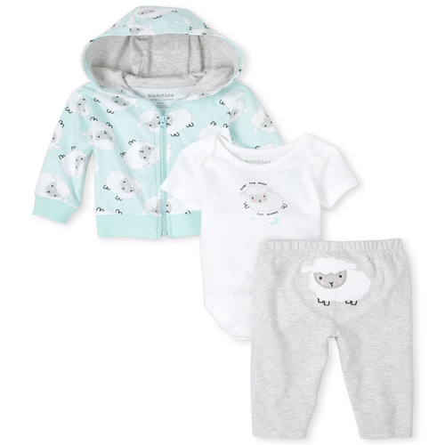 

Newborn Unisex Baby Sheep 3-Piece Take Me Home Set - Gray - The Children's Place
