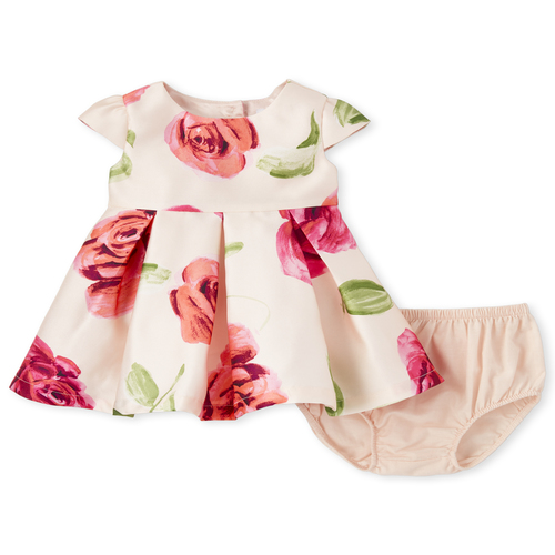 

Newborn Baby Rose Matching Pleated Dress - Pink - The Children's Place
