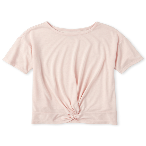 

Girls Twist Front Top - Pink - The Children's Place