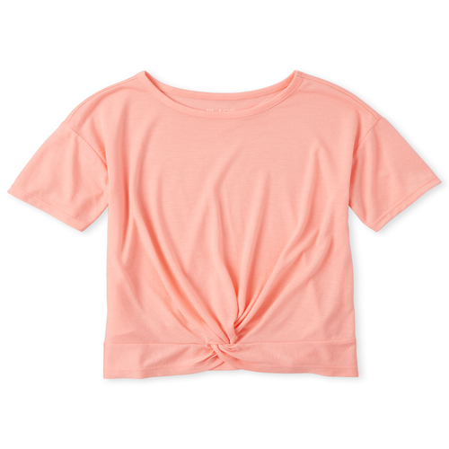 

Girls Twist Front Top - Pink - The Children's Place