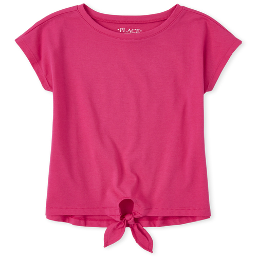 

Girls Tie Front Top - Pink - The Children's Place