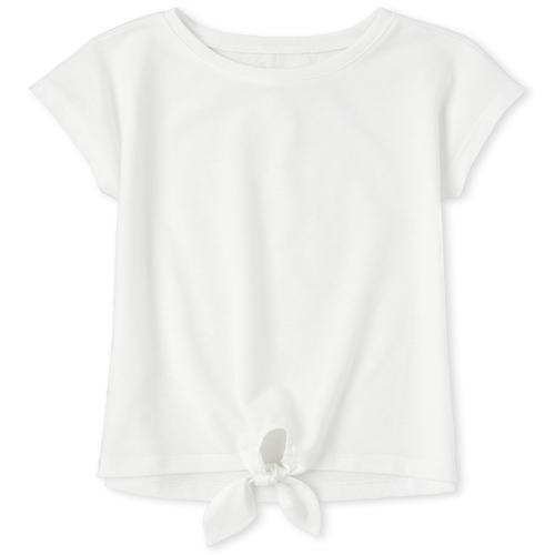 

Girls Tie Front Top - White - The Children's Place