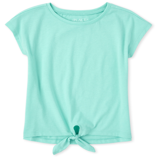 

Girls Tie Front Top - Blue - The Children's Place