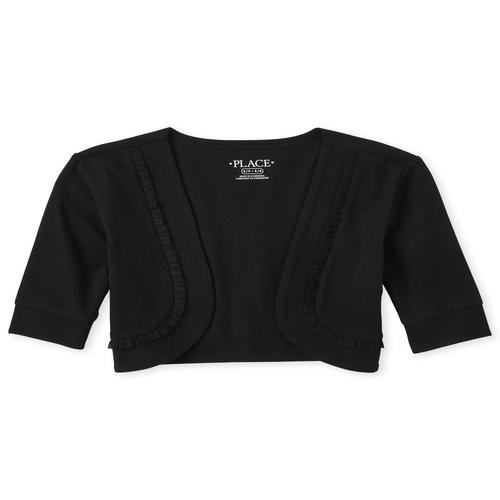 

Girls Ruffle Shrug - Black - The Children's Place