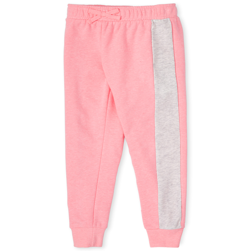 

Girls Side Stripe French Terry Jogger Pants - Pink - The Children's Place