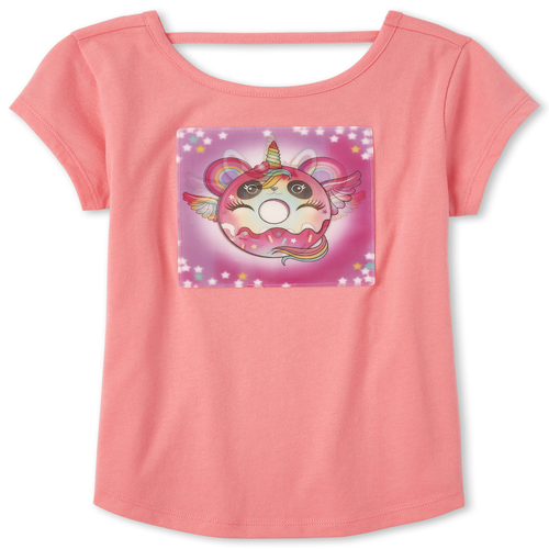 

Girls Lenticular Pandacorn Donut Cut Out Top - Orange - The Children's Place
