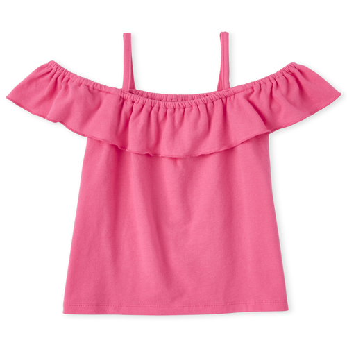 

Girls Mix And Match Ruffle Off Shoulder Top - Pink - The Children's Place