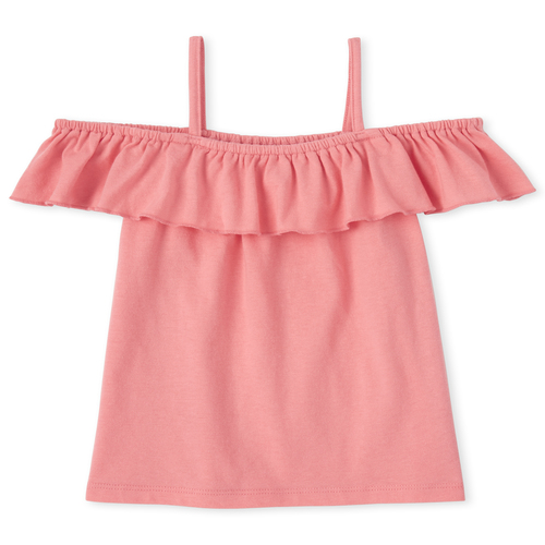 

Girls Mix And Match Off Shoulder Top - Orange - The Children's Place