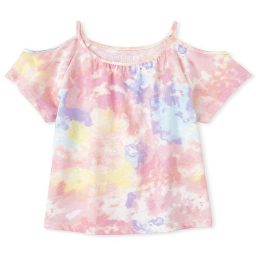 

Girls Mix And Match Print Cold Shoulder Top - White - The Children's Place