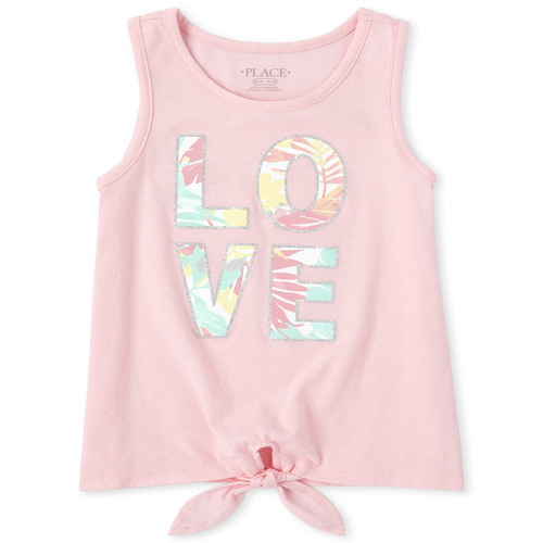 

Girls Mix And Match Glitter Tie Front Top - Pink - The Children's Place