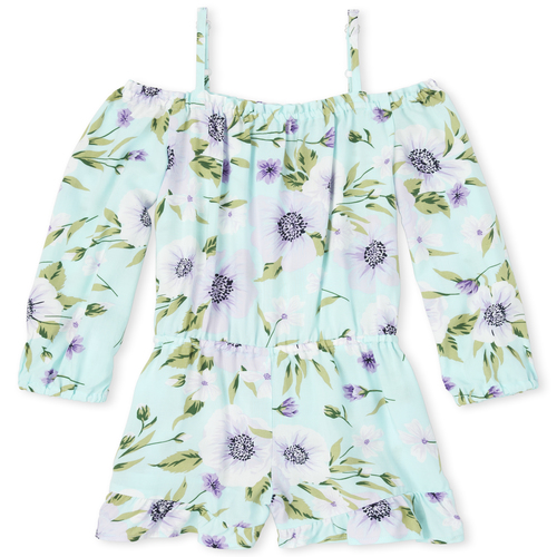 The Childrens Place Girls Big Floral Print Ruffle Romper