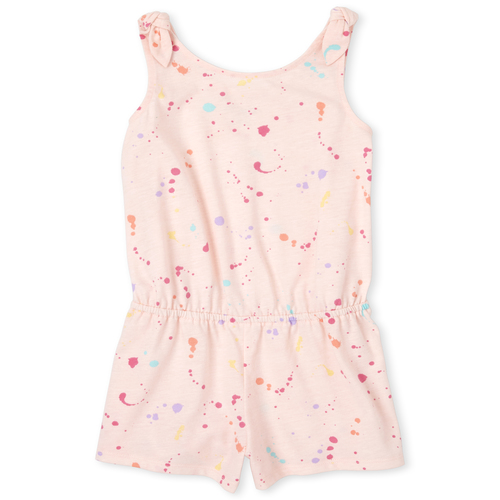 

Girls Print Romper - Pink - The Children's Place