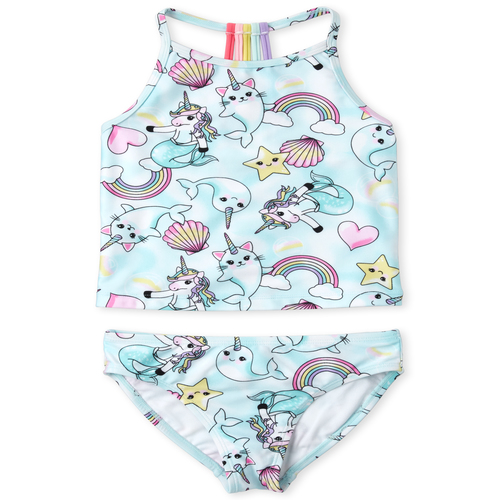 

Girls Unicorn Tankini Swimsuit - Blue - The Children's Place