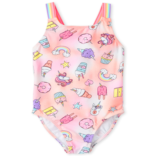

Girls Unicorn Dessert One Piece Swimsuit - Pink - The Children's Place