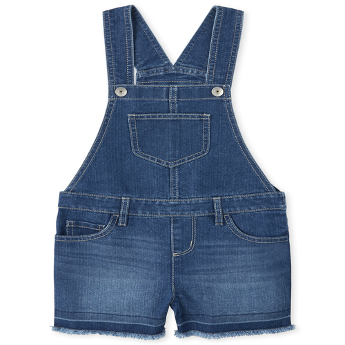 

Girls Frayed Hem Denim Shortalls - The Children's Place