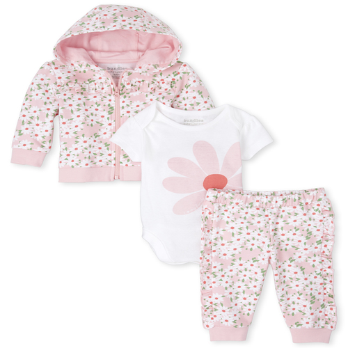 

Newborn Baby Daisy French Terry 3-Piece Playwear Set - Pink - The Children's Place