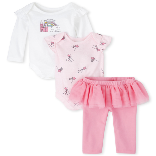 

Newborn Baby Princess 3-Piece Playwear Set - Pink - The Children's Place