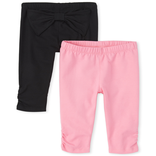 

Newborn Baby Bow Leggings 2-Pack - Black - The Children's Place