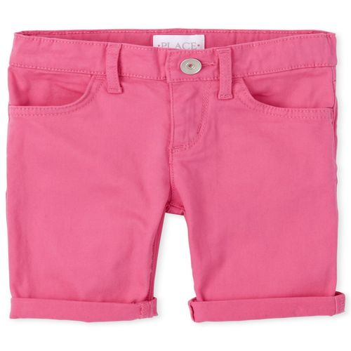 

s Roll Cuff Denim Skimmer Shorts - Pink - The Children's Place