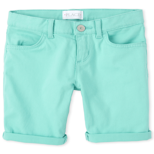 

s Roll Cuff Denim Skimmer Shorts - Blue - The Children's Place