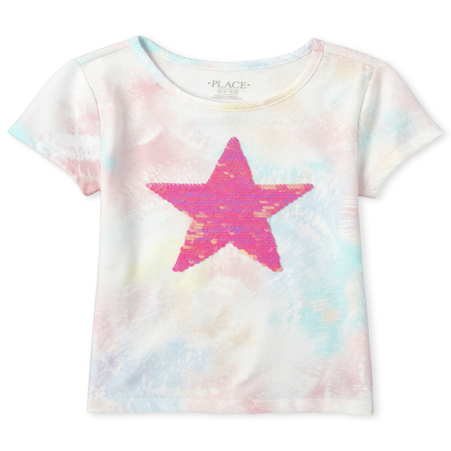 

Girls Flip Sequin Star Tie Dye Top - Multi - The Children's Place