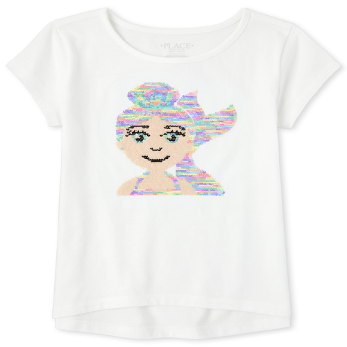 

Girls Flip Sequin High Low Top - White - The Children's Place