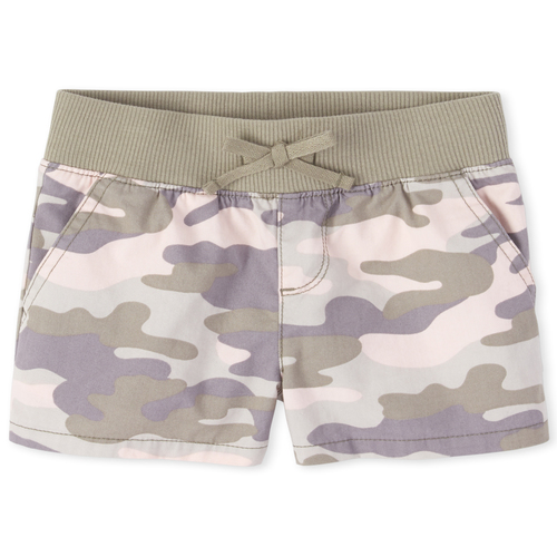 

s Camo Pull On Shorts - Pink - The Children's Place