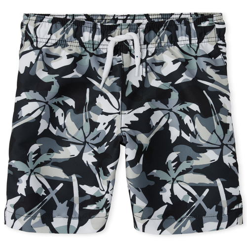 

Boys Boys Palm Tree Swim Trunks - Black - The Children's Place