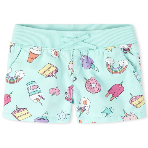 

Girls Unicorn Dessert Pull On Shorts - Blue - The Children's Place
