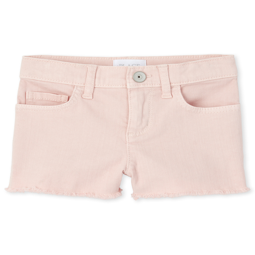 

s Frayed Hem Denim Shortie Shorts - Pink - The Children's Place
