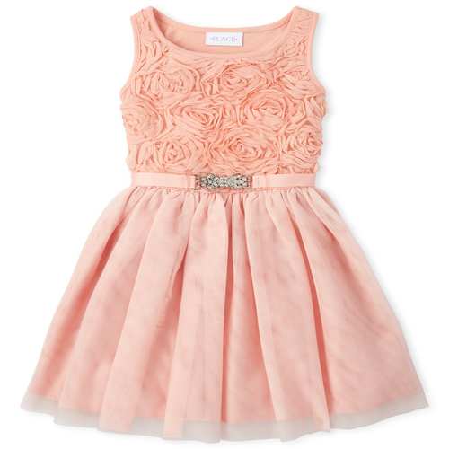 

Girls Glitter Flower Matching Tutu Dress - Pink - The Children's Place