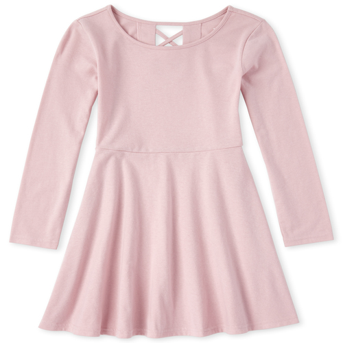 

Girls Cross Back Skater Dress - Pink - The Children's Place